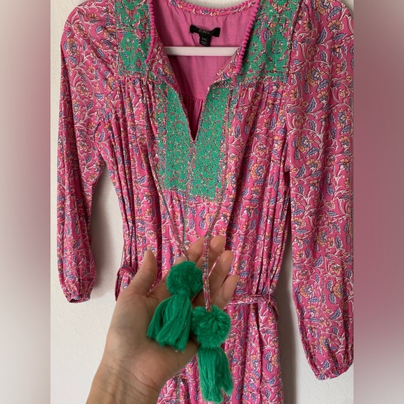 J Crew Belted Embroidered Tunic Dress - Picture 4 of 12